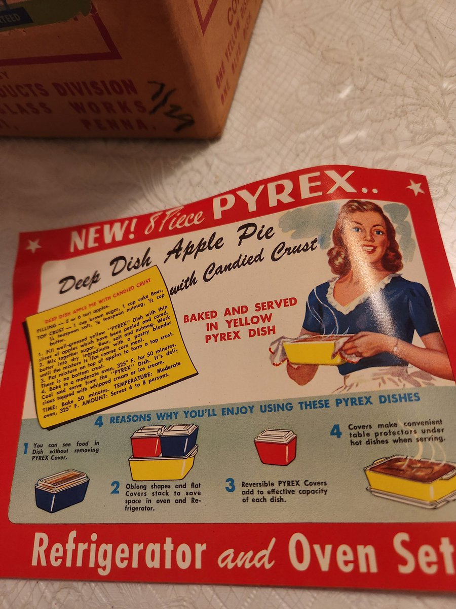 Marg_Miller's tweet image. Look what I found in the attic! #Pyrex ! Never used. Still in shipping boxes. I gotta dig deeper. Capone’s body could be back there.