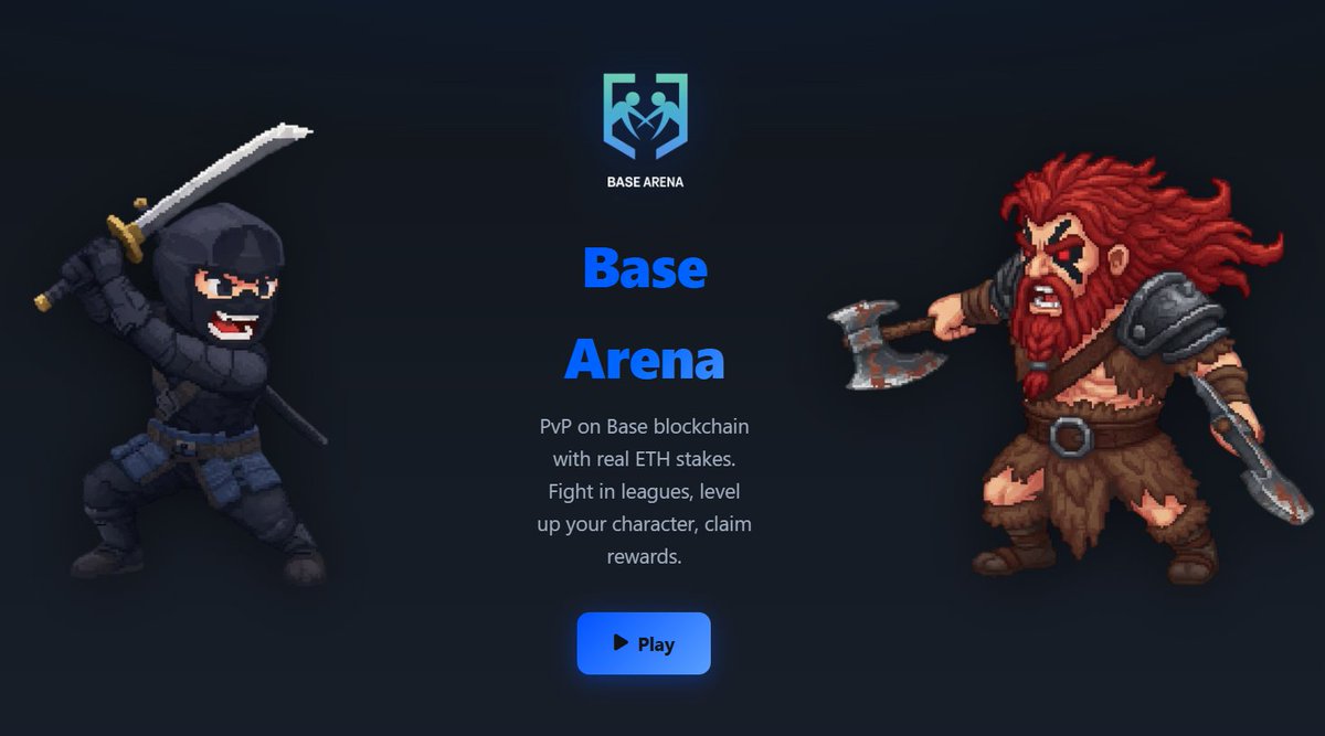 🚀 We just launched Base Arena on <a href="/base/">Base</a>  — PvP with real ETH stakes!
Choose your league, equip NFT gear, fight for crypto. Fully on-chain, live now.
⚔️ base-arena.online
#Base #BuildOnBase <a href="/base/">Base</a> <a href="/jessepollak/">jesse.base.eth</a>