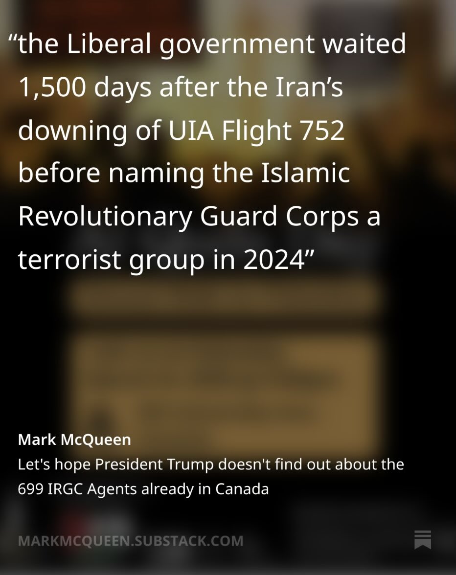 KevinVuongxMP's tweet image. "It’s only a matter of time before President Trump hears about our historical open door policy towards members of the IRGC… Canada’s choice is clear: fix our own security issues before Mr. Trump concludes that he has to do it for us." open.substack.com/pub/markmcquee…