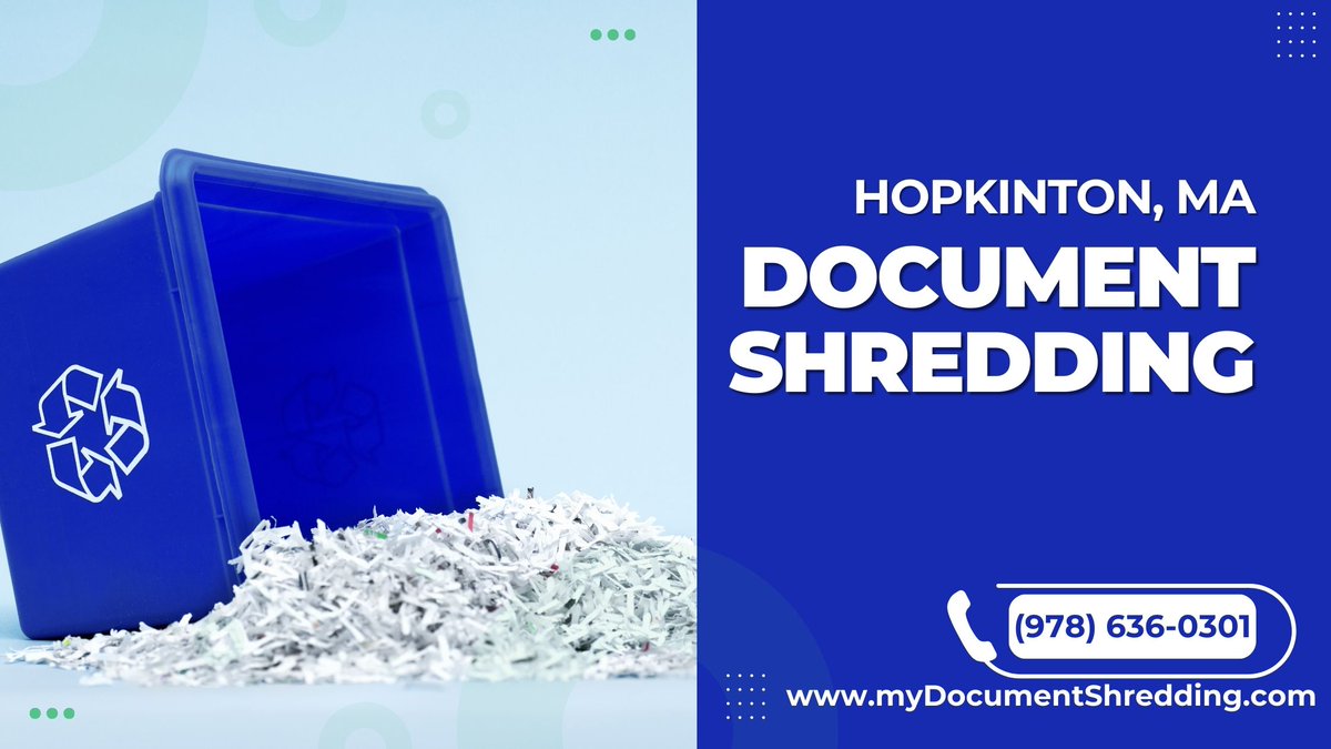 🔥 Protect Your Data with Secure Shredding in Hopkinton, MA! 🔥

Businesses, medical providers, residents—don’t let sensitive documents fall into the wrong hands! 📄 Our secure shredding services offer the highest level of data protection 

👉 Learn More: mydocumentshredding.com/hopkinton-ma-s…
