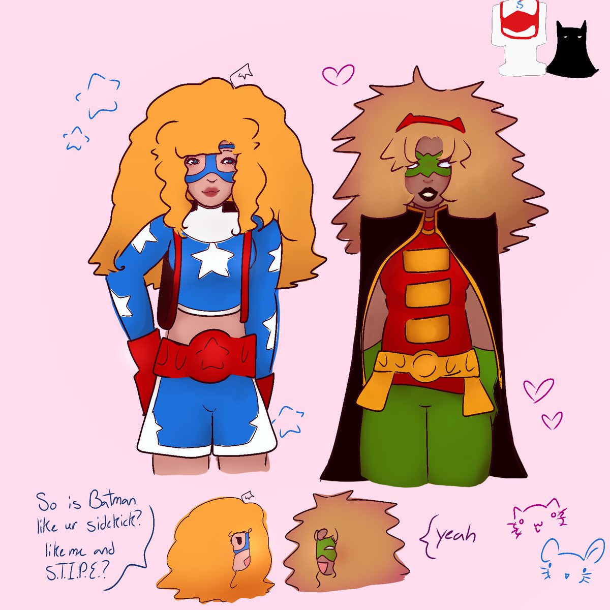 wuvemwah's tweet image. star-spangled kid + stephbin doodles &amp;lt;33 #stargirl #stephaniebrown