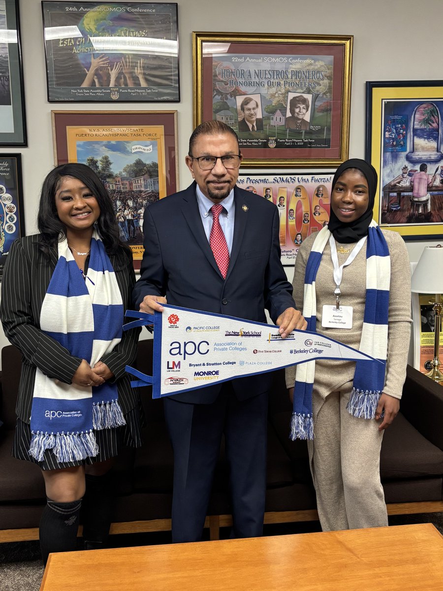 APCColleges's tweet photo. Last week, members from the APC's Student Leadership Council had the opportunity to meet with legislators and staff in Albany to discuss our 2026 priorities! Thank you to each and every office that took the time to hear our stories and why it's important to make higher education more accessible and affordable for all New Yorkers. 🌟🧑‍🎓

📸: Meetings with @PhilRamos6AD, staff from Higher Education Chairs @AliciaHyndman and @tobystavisky and Minority Leader @EdwardRa19.