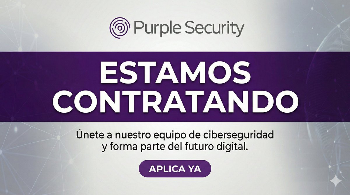 edgarbaldemarmx's tweet photo. Buscamos sumar a Purple Security un/a Ingeniero/a de Ciberseguridad con experiencia en pruebas de seguridad / pentesting.

📍 Monterrey (híbrido)
🔗 Aplica aquí: https://t.co/Hnl379gC1T https://t.co/Ij71vFMKz0