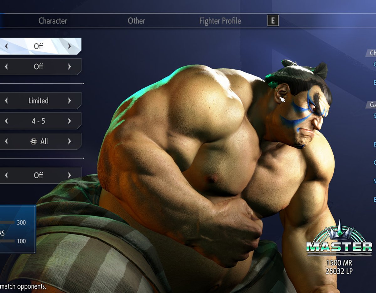 G FUCKING G!!!!!! Wanna maybe get a secondary up to Master now, but I think I'll be learning classic controls more now. Mostly because my 2nd best character, JP, is diamond 3 and JP is much better in classic so yeah. But yeah, Honda is the fakest "low tier" ever, he is POWERFUL