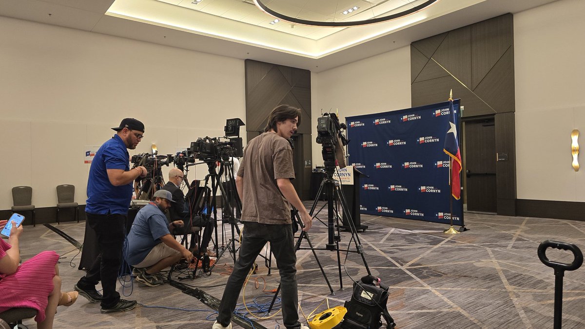 No watch party or gathering for the Cornyn campaign tonight. They've secured a small ballroom for a press conference later tonight. The campaign says they'll have a party for the run-off.