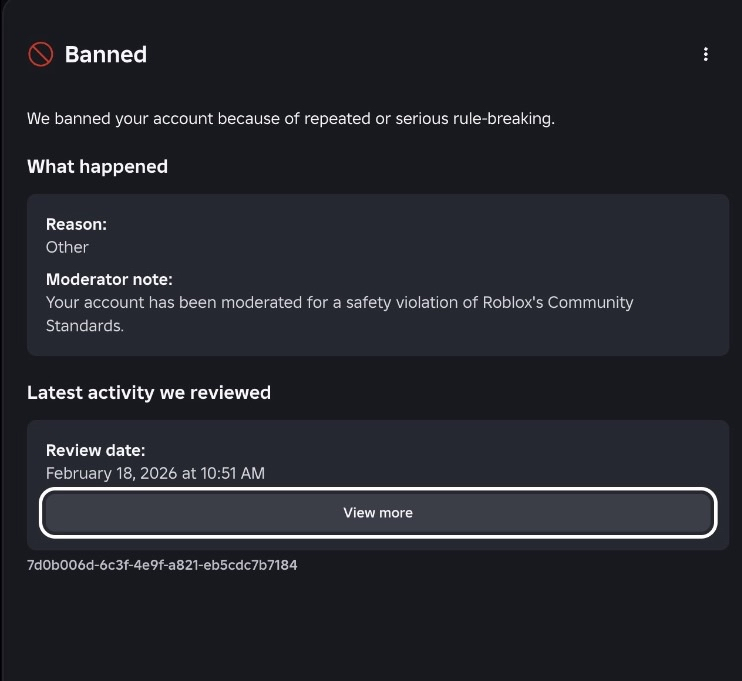 sttteev1's tweet photo. I respectfully request a review of the recent ban on the account “paleandblonde.” The enforcement notice does not include any specific evidence related to this action, and the “View More” section only references prior violations from over four months ago. An appeal was submitted nearly two weeks ago, and I have not yet received a response, so I am seeking clarification here.  

Other users have reported similar bans and later learned through appeals that they were categorized as child endangerment violations. The user referenced here is 21 years old and ID-verified, which restricts communication with minors, making such a violation highly unlikely. This seems to be a mistake in AI moderation. I request a manual review of this case, as several users appear to be experiencing similar issues.