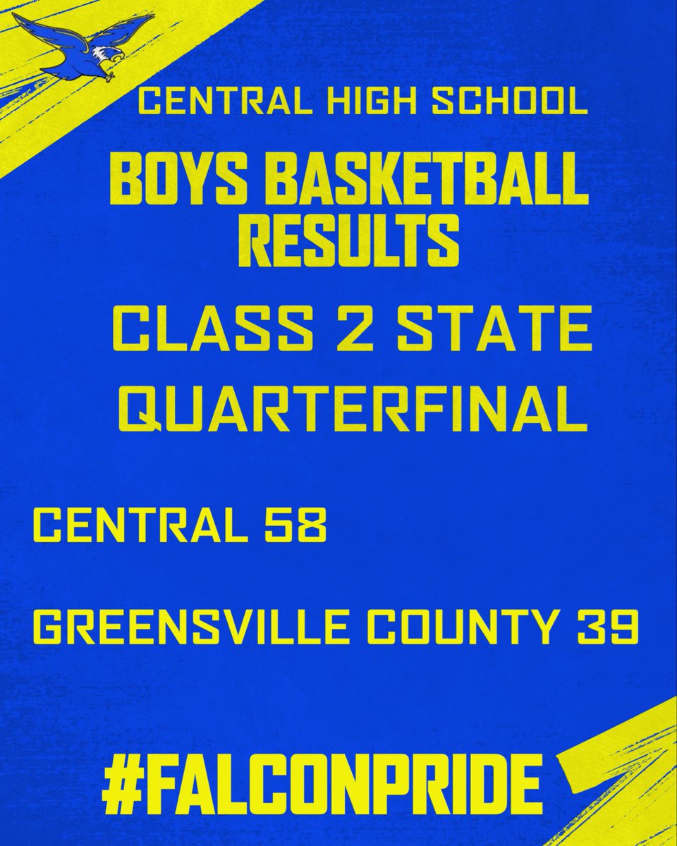 CHSFalconSports's tweet photo. Central wins and advances to the Class 2 State Semifinal! Will host the winner of Strasburg and Thomas Jefferson on Friday! Time TBA
🔵🟡🏀 https://t.co/lskTP4SKpf