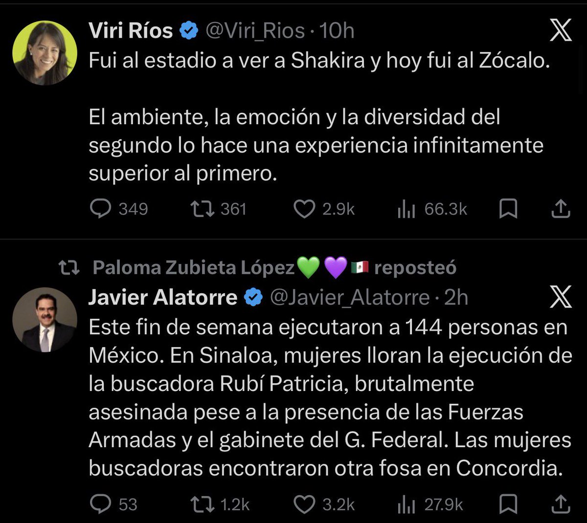 Dos Méxicos. 

En uno viven los fanáticos, los que viven del presupuesto público. En el otro vivimos todos los demás.