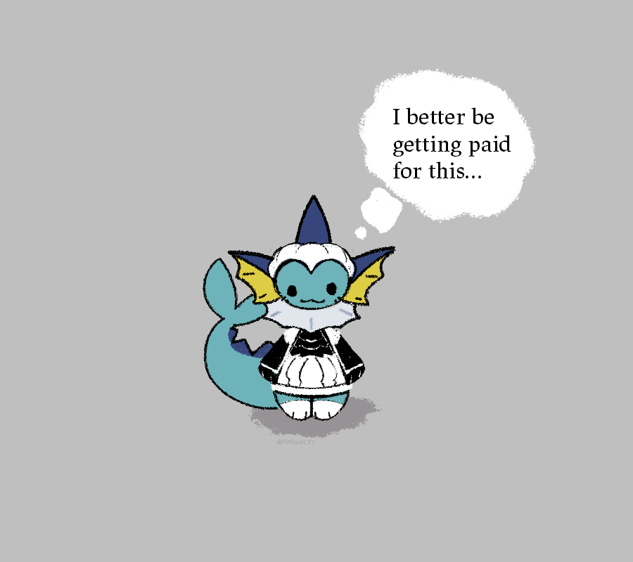 NathanS_YT's tweet photo. Smol Vaporeon (maid outfit...) ✨ https://t.co/Xjm572p7dY