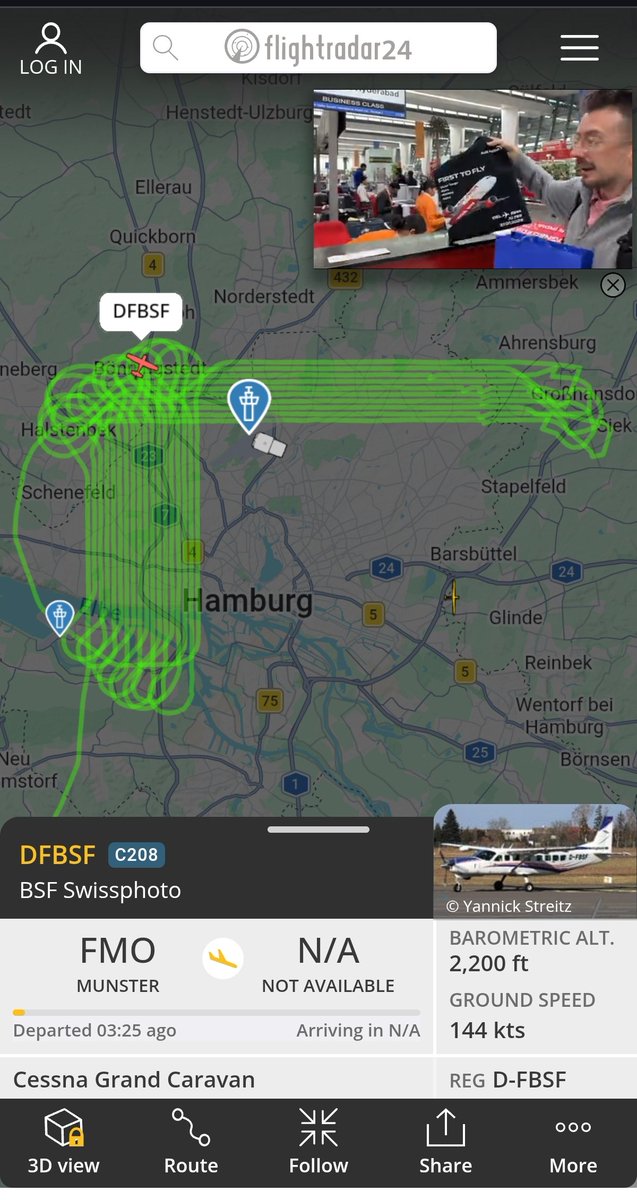 Warum fliegt dieses Flugzeug so über Hamburg trotz Nachtflugverbot?
