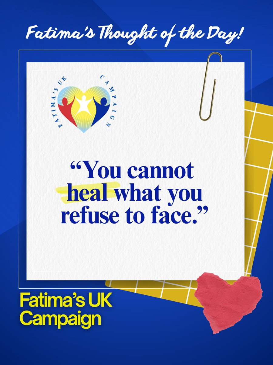 FatimaWh1tbread's tweet image. Fatima’s Thought of the Day:“You cannot heal what you refuse to face.”

Today’s Thought:
Growth begins with honesty. Facing truth may be uncomfortable, but it is the doorway to healing.

#FatimasUKCampaign #ChildrenAreOurFuture #FatimaWhitbread #HealingJourney #CareLeaversSupport