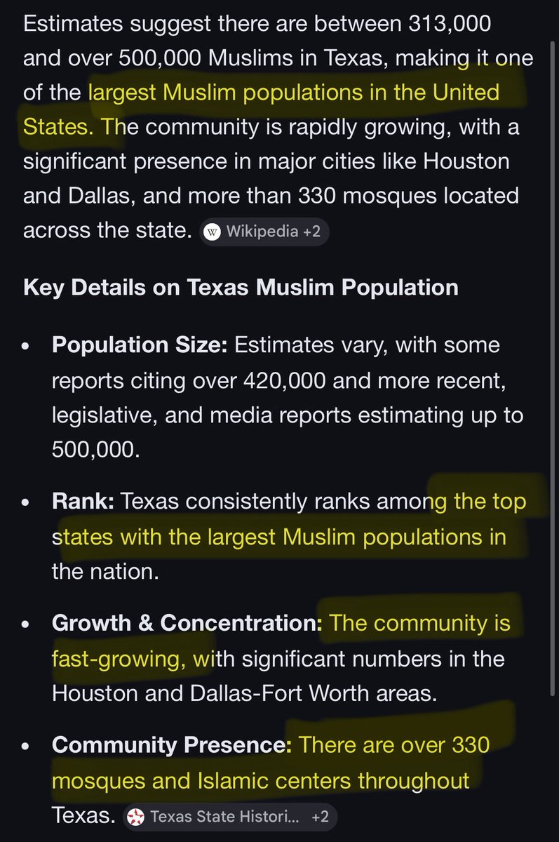 Texans love being replaced by Muslims I guess.