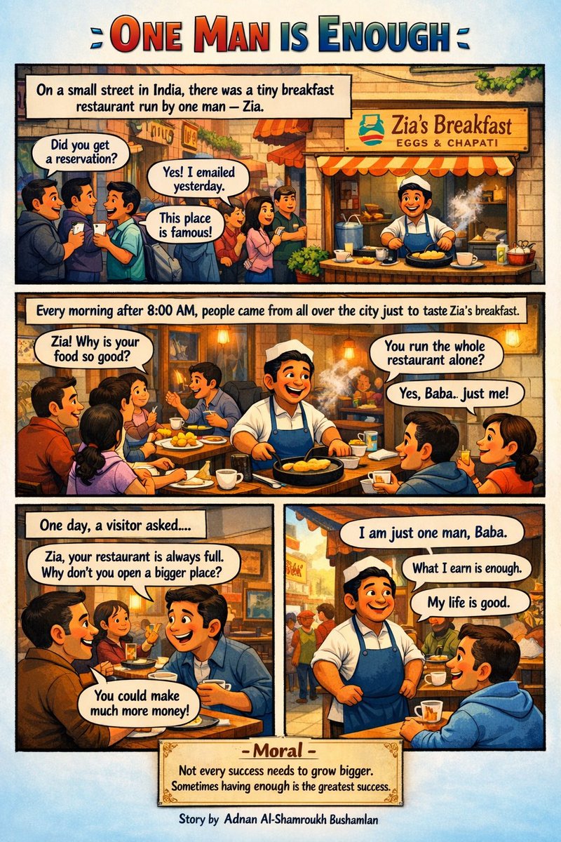 bu_shamlan70's tweet photo. One Man Is Enough
One humble cook proves success isn’t always about growing bigger; sometimes true happiness is loving what you already have.
#LifeLesson #SimpleSuccess https://t.co/eGfyCOOBzm
