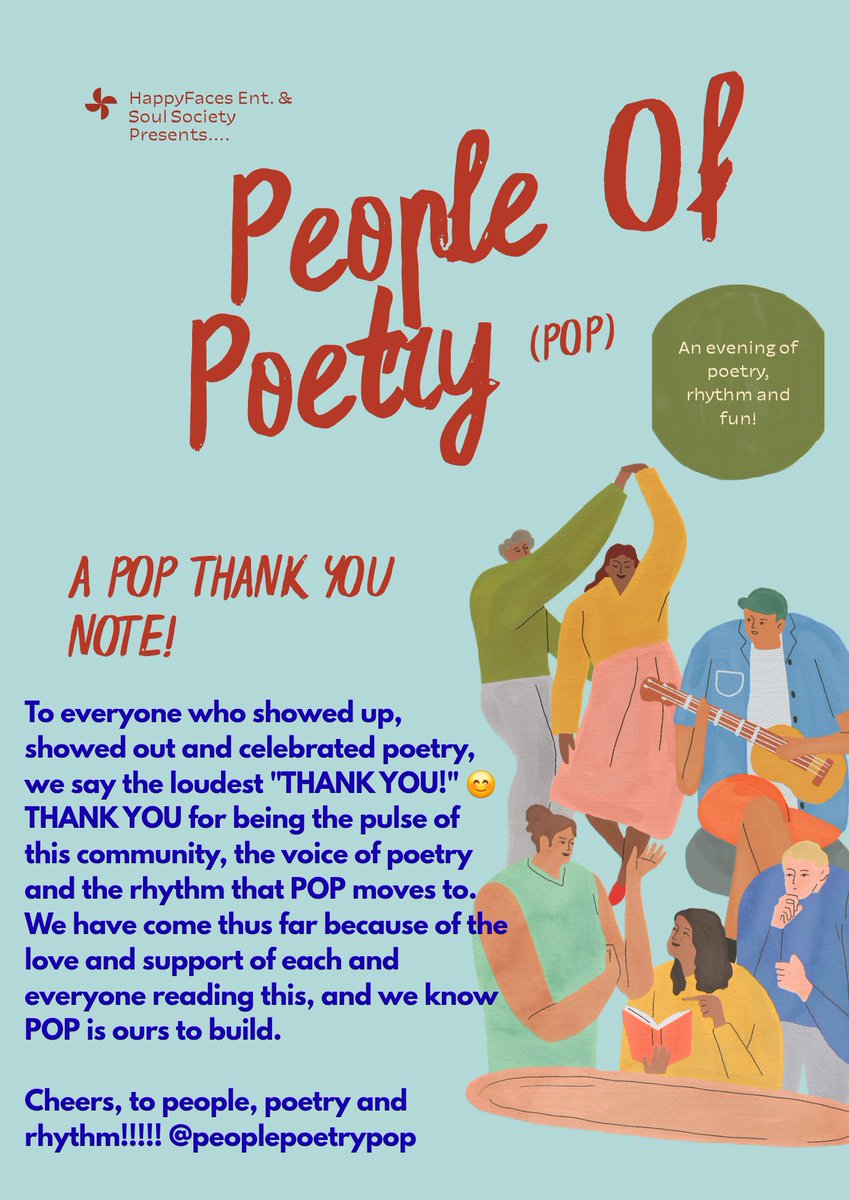 To everyone who showed up, showed out, and celebrated poetry, we say the loudest, "THANK YOU!" 😊 

THANK YOU for being the pulse of this community, the voice of poetry, and the rhythm that POP moves to. We have come thus far because of the love and support of each and everyone