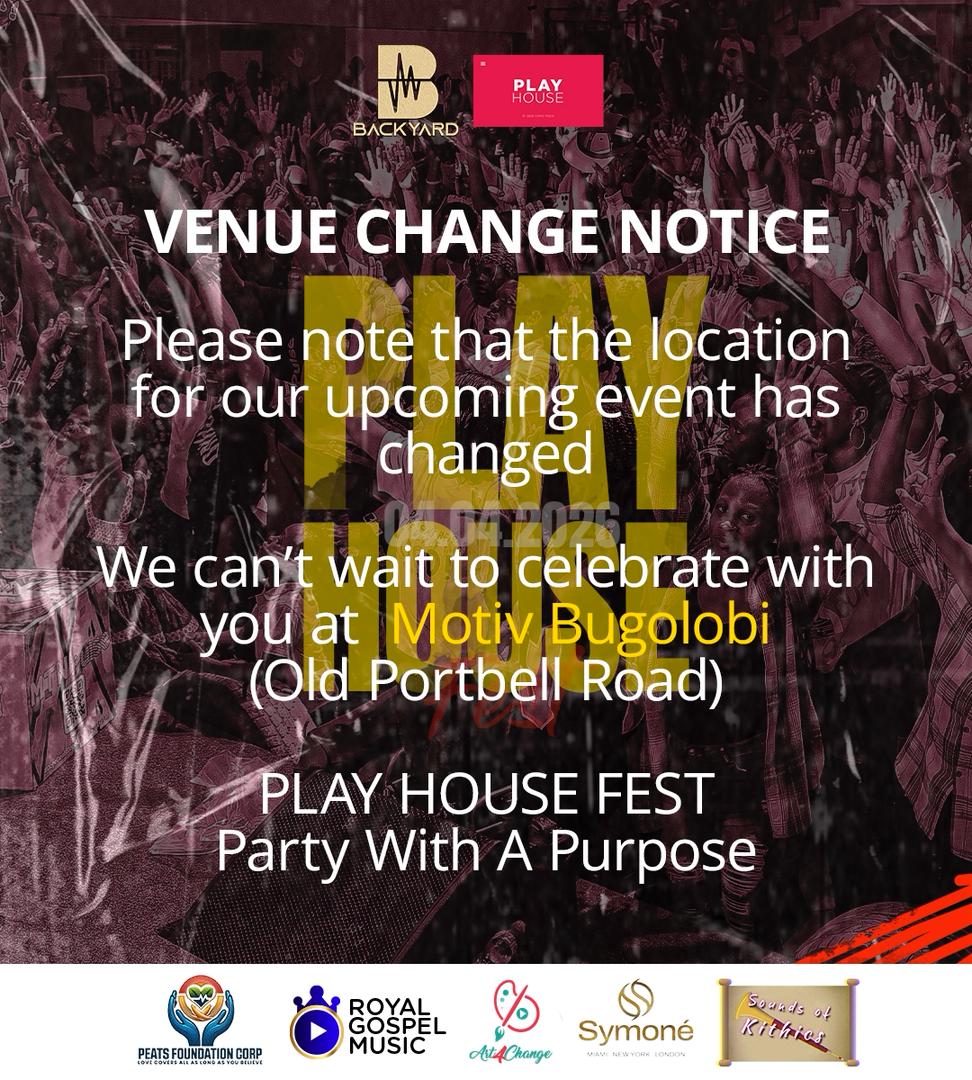 We’ve leveled up! Come celebrate with us <a href="/MotivUG/">MOTIV</a> Bugolobi (Old Portbell Road)

4th April 2026
🎫 20k Tax

#PlayHouseFest #PlayHouseEvents