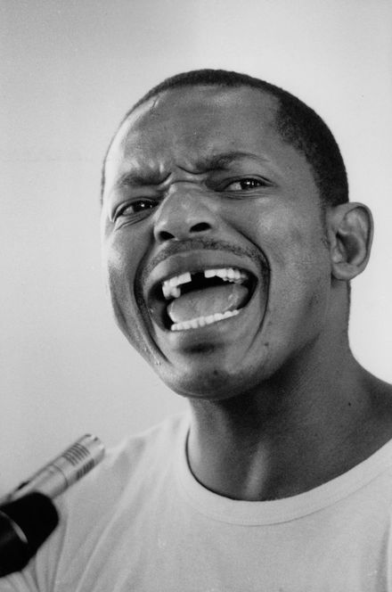 1984: United Democractic Front Publicity Secretary Terror Lekota addresses a rally. Photo Credit: Paul Weinberg #RipTerrorLekota