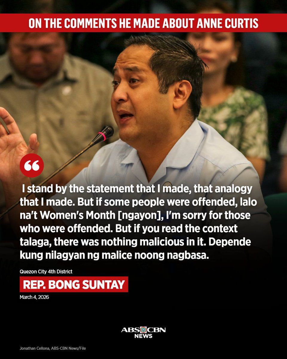 Life is simpler with a sincere apology. It shows humility, maturity and respect for the people you serve. It also exhibits wisdom.

A non-apology apology makes it an insult to women everywhere.

<a href="/ABSCBNNews/">ABS-CBN News</a>