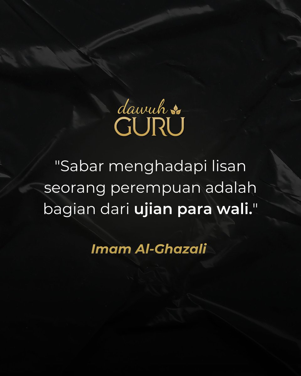 dawuhguru's tweet photo. "Sabar menghadapi lisan seorang perempuan adalah bagian dari ujian para wali."

Imam Al-Ghazali

@dawuhguru https://t.co/M6AcAu2s8V
