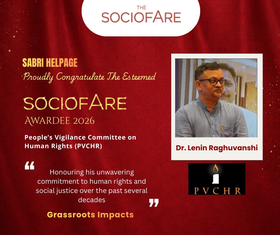 Honouring compassion in its truest form 🌟

Dr. Lenin Raghuvanshi is recognized for his lifelong dedication to human rights, social justice, and the empowerment of marginalized communities🤝

#SocioFareAwards #HumanityInAction #SocialJustice #Changemakers #RealLifeHeroes