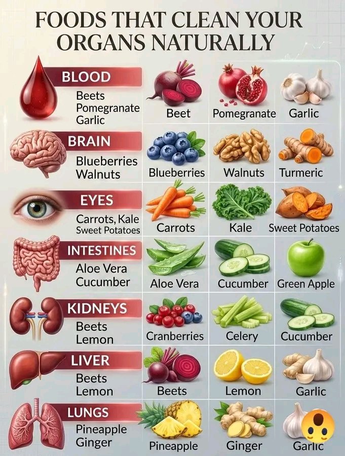 Bestbalance01's tweet image. Foods That Clean Your Organs Naturally 🌿🥗🌸💚👍
#food #clean #organs #fruit