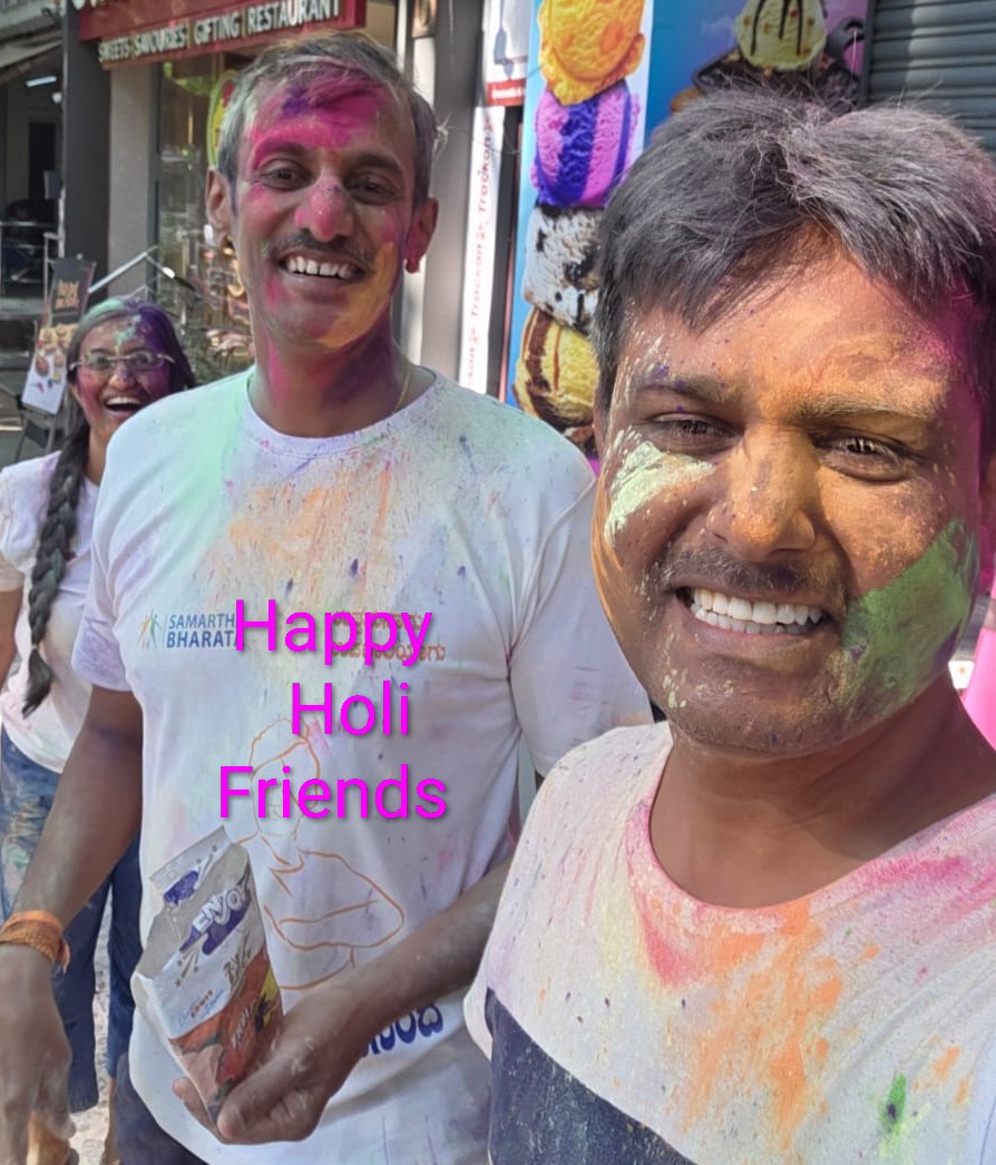 KiranKS's tweet photo. Happy Holi my friends! Hope you had a very colourful Holi 2026. 

We had super fun. Colours, songs, dance, sweets... https://t.co/SNWRuaPV5w