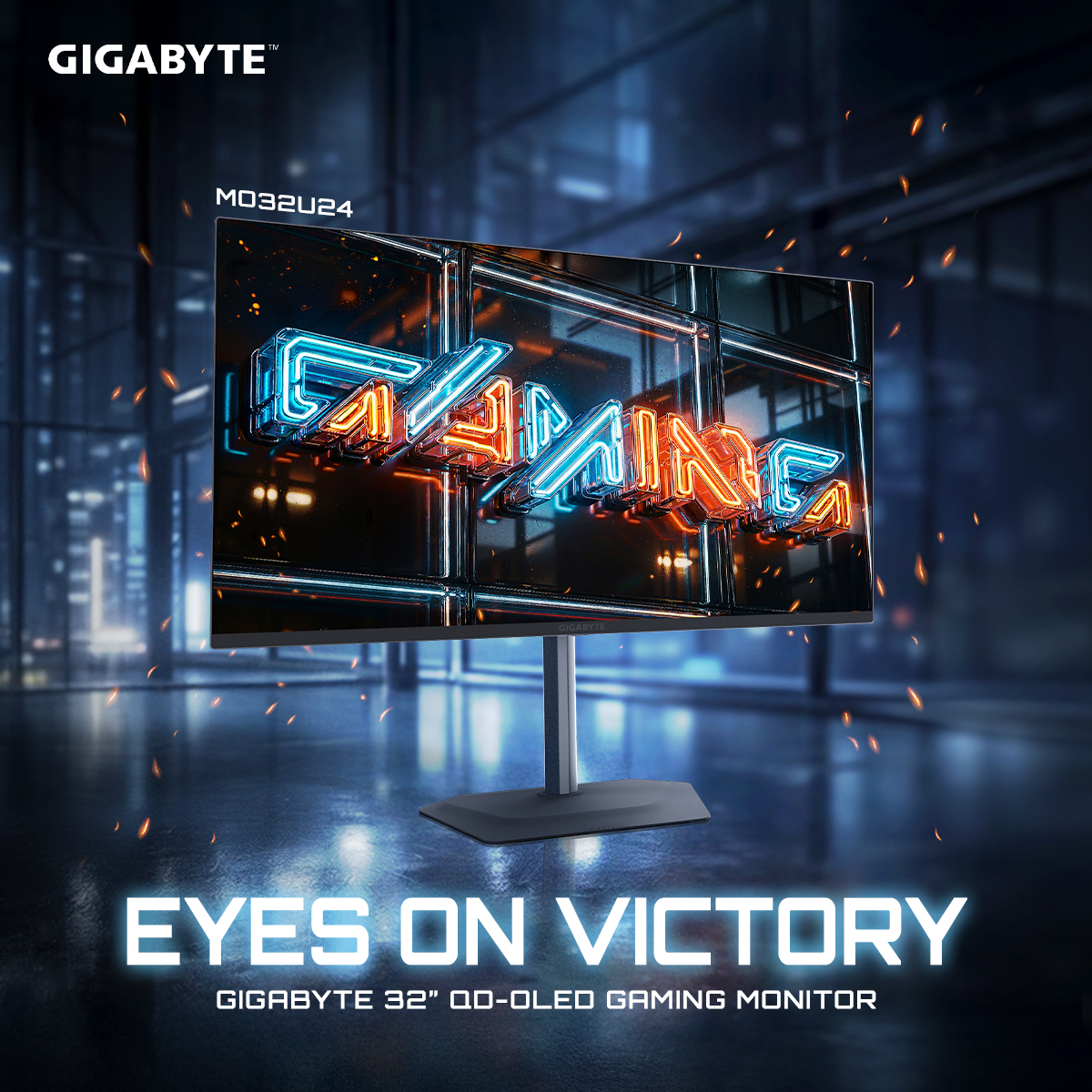 AorusOfficial's tweet image. The #GIGABYTE GAMING Monitor #MO32U24 redefines your visual arena with 4K UHD QD-OLED brilliance and cinematic contrast that brings every detail to life. Built for those who refuse to compromise, it delivers a 240Hz refresh rate and 0.03ms response time for total immersion in