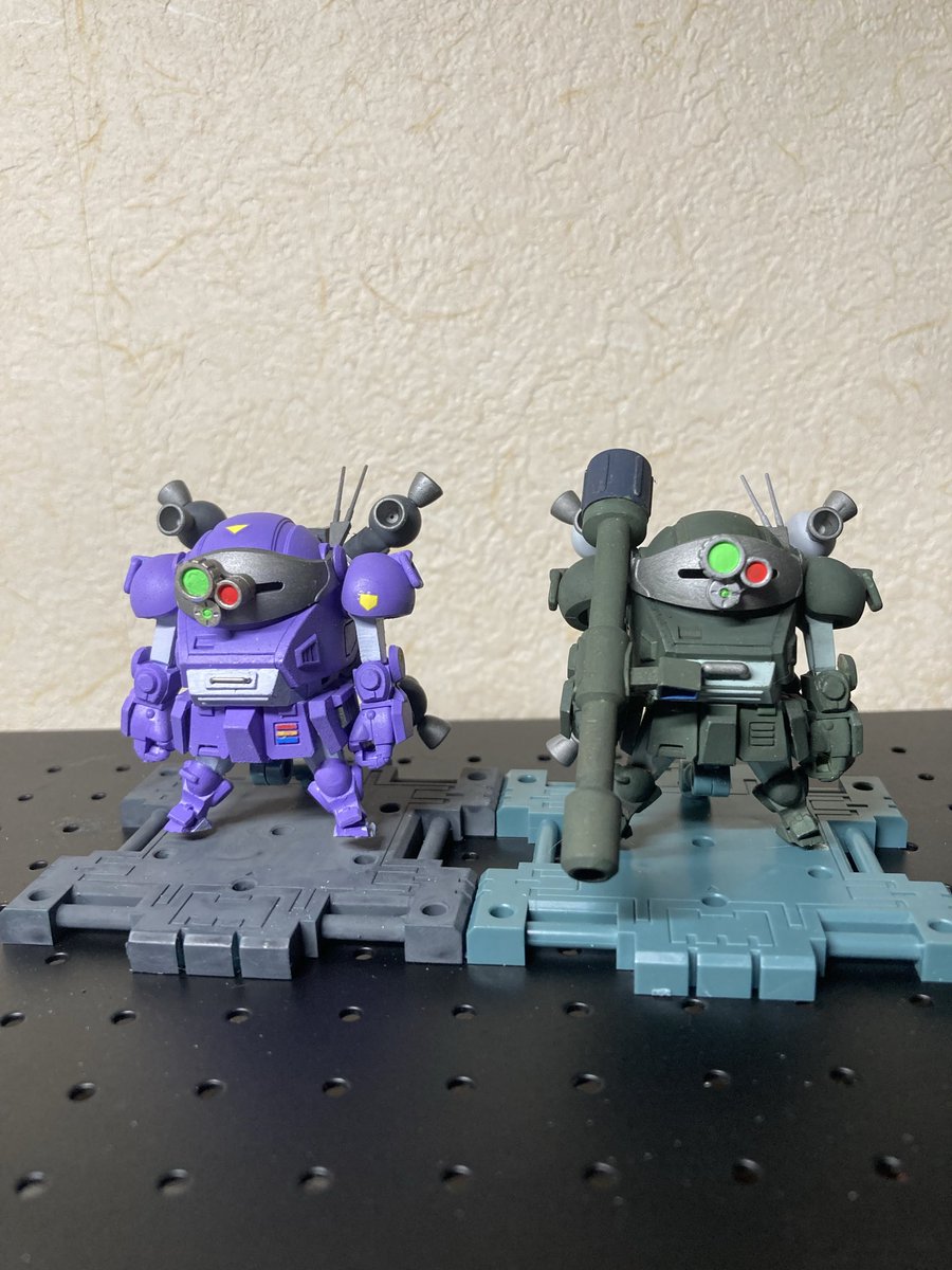 #チョイプラボトムズ
スコープドッグ ラウンドムーバー［メルキア軍カラー］
いつも通りの記念撮影です。
このベースが付いているのマジで神ですね。
どこかにマシンガンが余っていた気がするので見つけたら持たせようと思います。