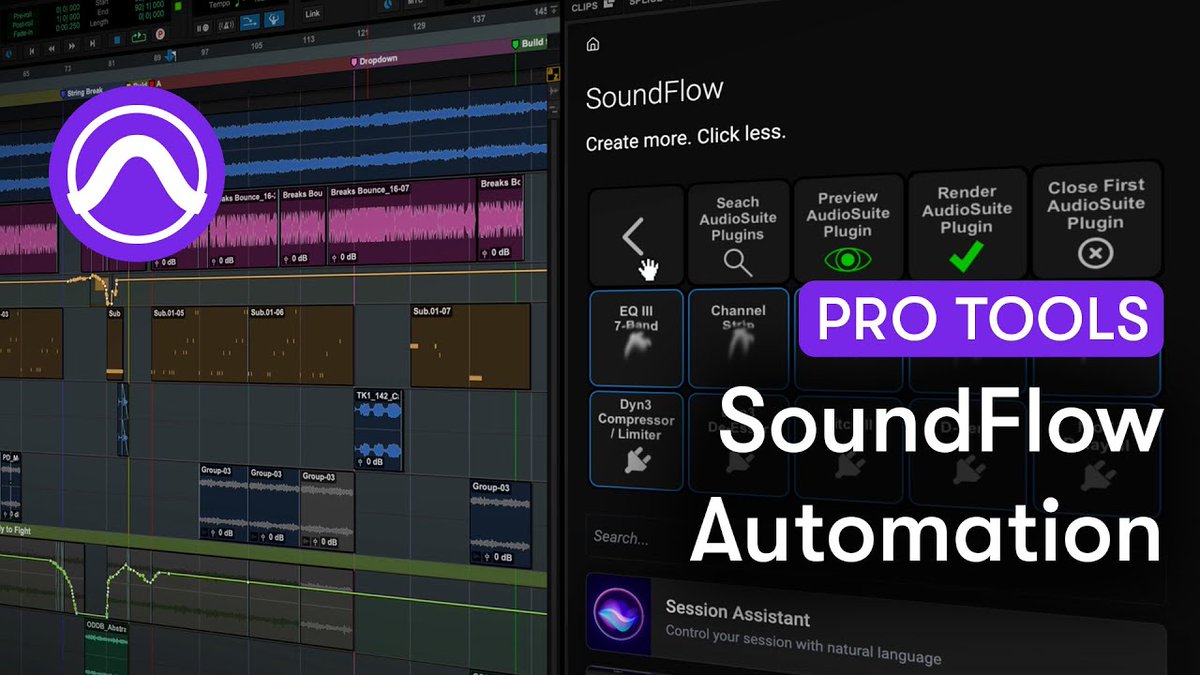 avidjapan's tweet image. オーディオ・ワークフロー自動化の業界リーダー SoundFlowが、Pro Toolsに直接統合されました！

✅SoundFlowを使う方法についての解説動画はこちら
ow.ly/NTXc50YopGl

#protools #SoundFlow #protools202510 #無料マクロ #タスクの自動化 #楽曲制作 #Avid #Avidjapan