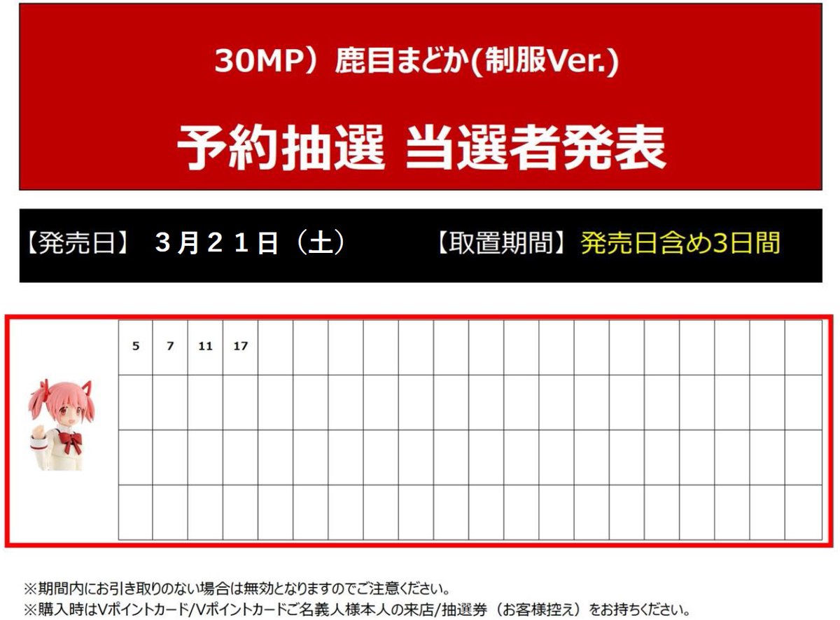 3月発売プラモ当選者様 発表④】 3月21日㈯発売 #30MP #鹿目まどか