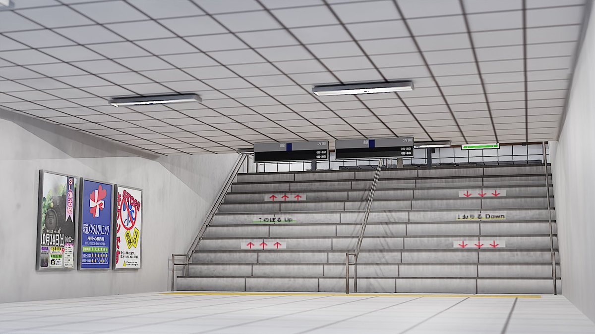 crl_4521's tweet image. ✍️ブレンダー記録172日目
角度変えたり、夜っぽくしたり…
これにて駅は終了です☑️
時間が取れず結構日数かかった🕰️
#blender  #駅 #3DCG