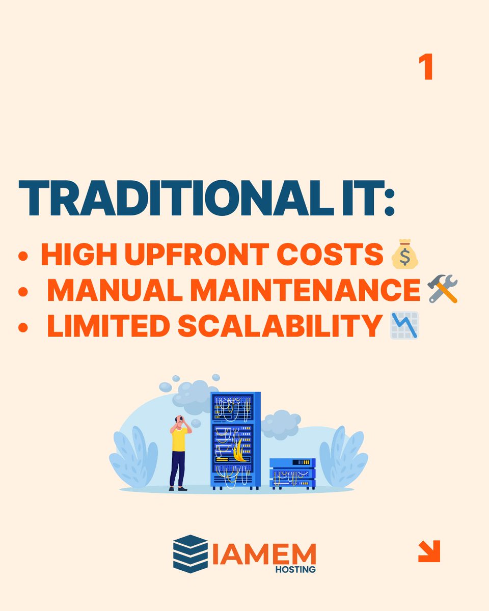iamemhost's tweet photo. Traditional IT was built for a different time.

Today, businesses need infrastructure that’s flexible, scalable, and always available.

Cloud infrastructure adapts as you grow.
Traditional setups struggle to keep up.

The future isn’t on-prem.
It’s in the cloud. https://t.co/8qrHCjr7hM