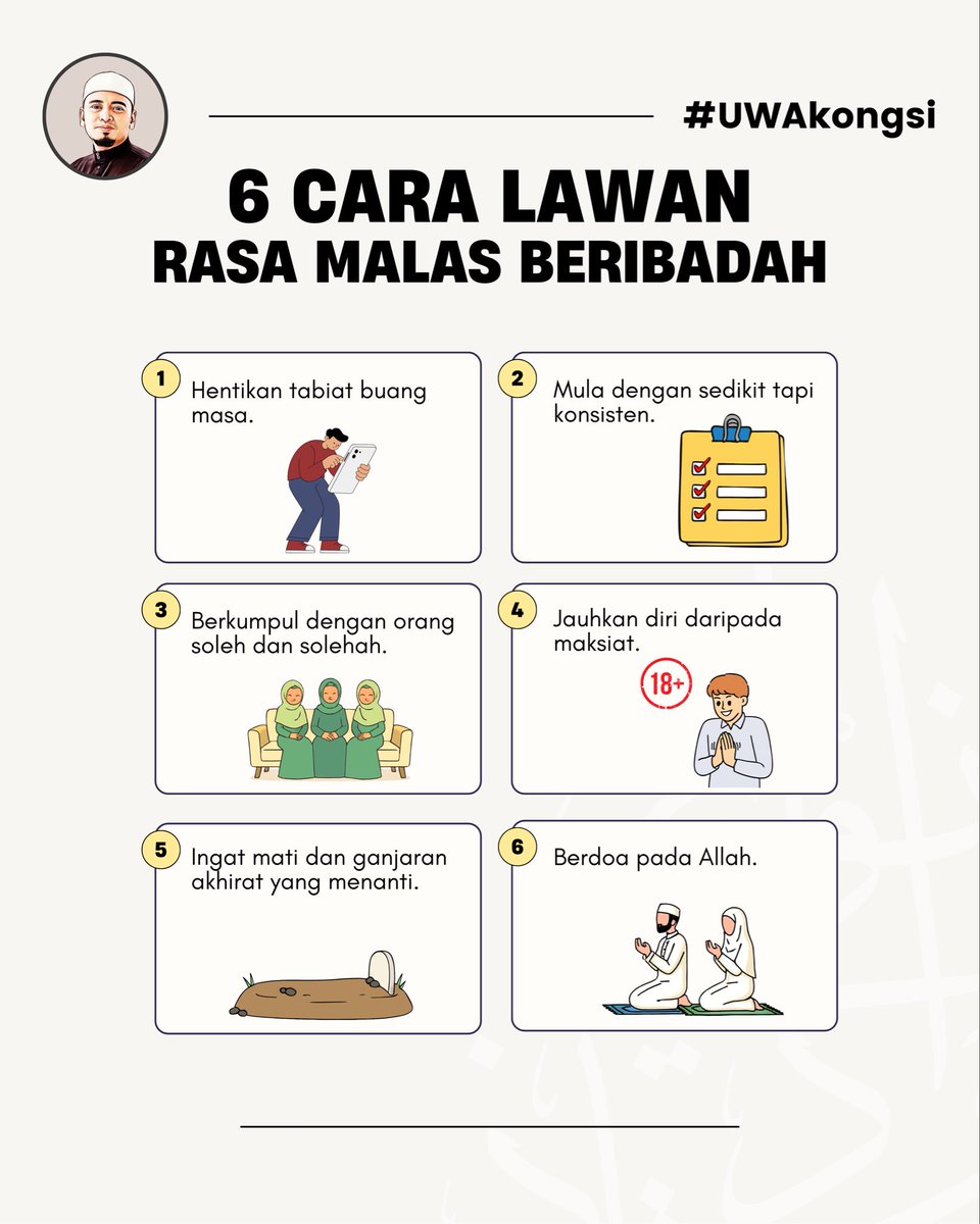 Malas beribadah bukan tanda kita tak mampu, tetapi tanda hati kita sedang jauh dari Allah.

Dekatkan diri semula sedikit demi sedikit. Kerana satu langkah menuju Allah, Allah pasti mendekati kita lebih daripada itu.