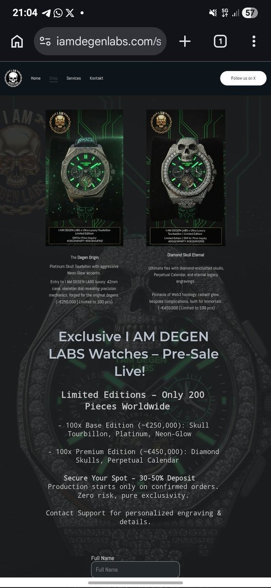 peterDefi0's tweet photo. Gm CT ✨ 

Degen Scientist in the Lab ~ Presale is Live 🚨💥
Only 200 piece Worldwide 
~100x Based edition (€250,000) = Platinum Skull
~100x Premium edition (€450,000) = Diamond skull

Degen Scientist in the Lab 🔥🧪👩‍🔬💀
#DEGENPARTY live as well 🔥💥 $25 Sol https://t.co/uOhU7VFtTp