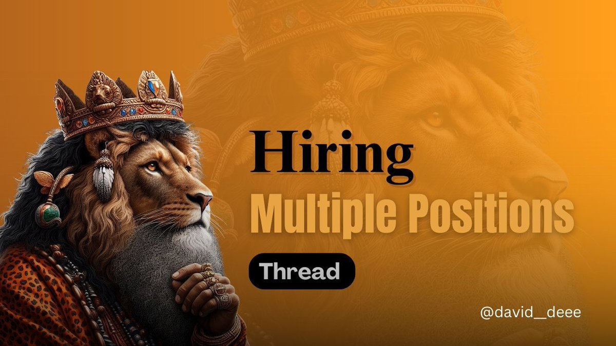 David__deee's tweet photo. Hiring Hiring 👑👑

Projects are looking For 

1. Content &amp; community manager 

https://t.co/vhkuRz09Tj

2. Community knight 

https://t.co/VAcKpdTAie

Drop a comment about your skills and services 

Might have an opportunity for you??

Gm Family 👑👑 https://t.co/V29gOemtvh