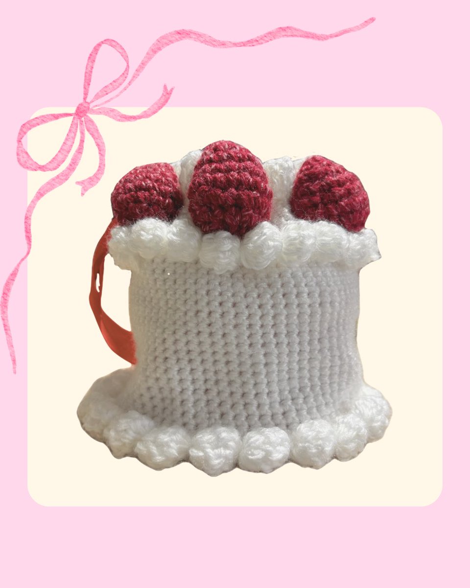 久しぶりの編み物🧶🫧
ショートケーキの巾着🍰

 #編みあみゆう