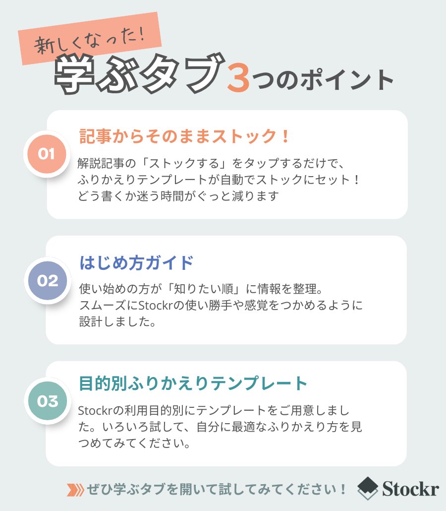 Stockr【公式】| ふりかえりの習慣化 tweet media