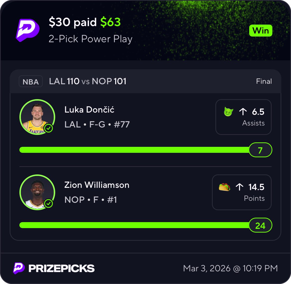 hiddenBets's tweet photo. Discord sweep! 🧹 

#nba #prizepicks #hiddenbets https://t.co/v3VjhO4OL7