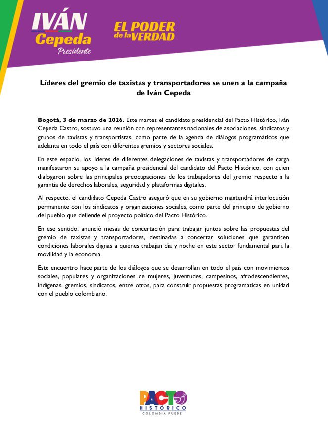 Iván Cepeda Castro tweet media