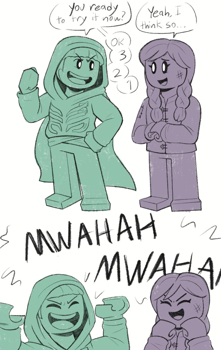 Jojodear2's tweet photo. Maybe in another time, another place, we could have been... evil bubbies.

#ninjago https://t.co/vIFgktlgFP