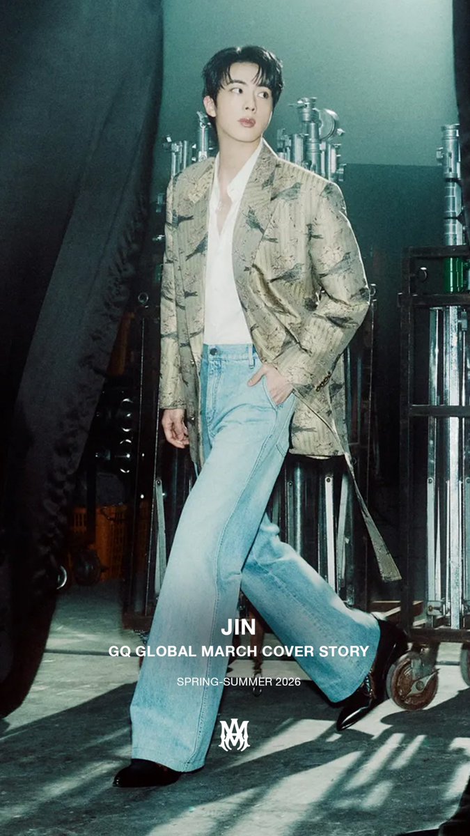 AMIRI INSTAGRAM OFFICIAL

“Jin of BTS wore AMIRI Spring-Summer 2026 for GQ March cover story.”

JIN FOR GQ MAGAZINE
#BTSxGQMagazine 
#BTSxGQ #JIN