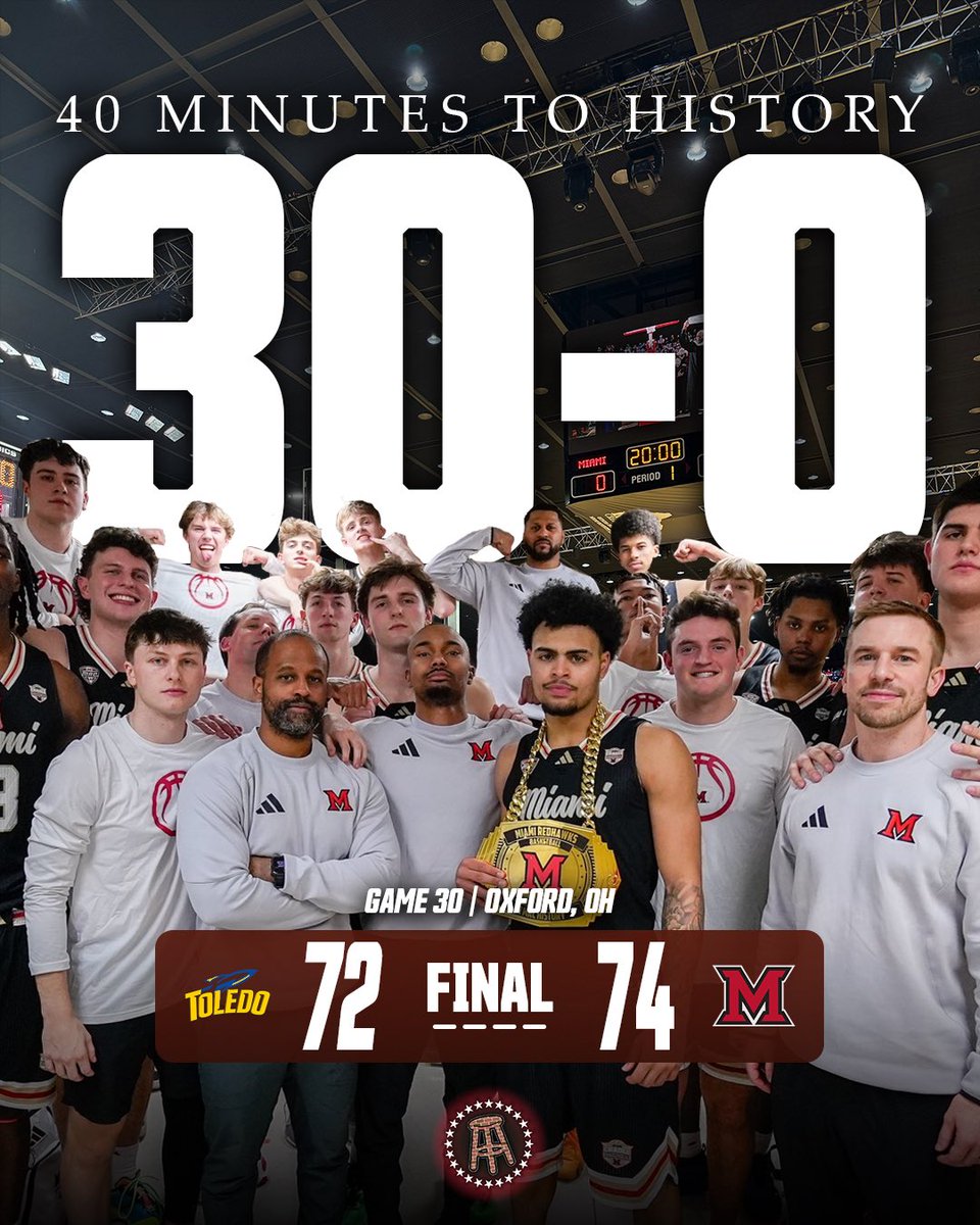 BarstoolMiamiU's tweet image. YOUR MIAMI REDHAWKS ARE MAC REGULAR SEASON CHAMPIONS 🥇