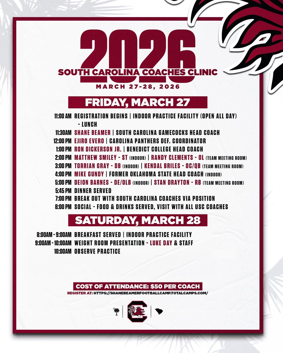 ATTENTION ALL COACHES!

Join us for an awesome event and learn from some of the best minds in all of football!

3/27 &amp; 3/28 - Register now: shanebeamerfootballcamp.totalcamps.com/About%20Us