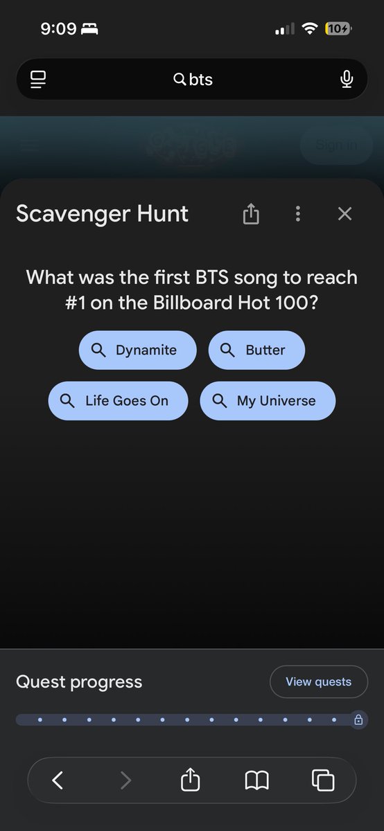 you search bts on google and it gives you a scavenger hunt ?