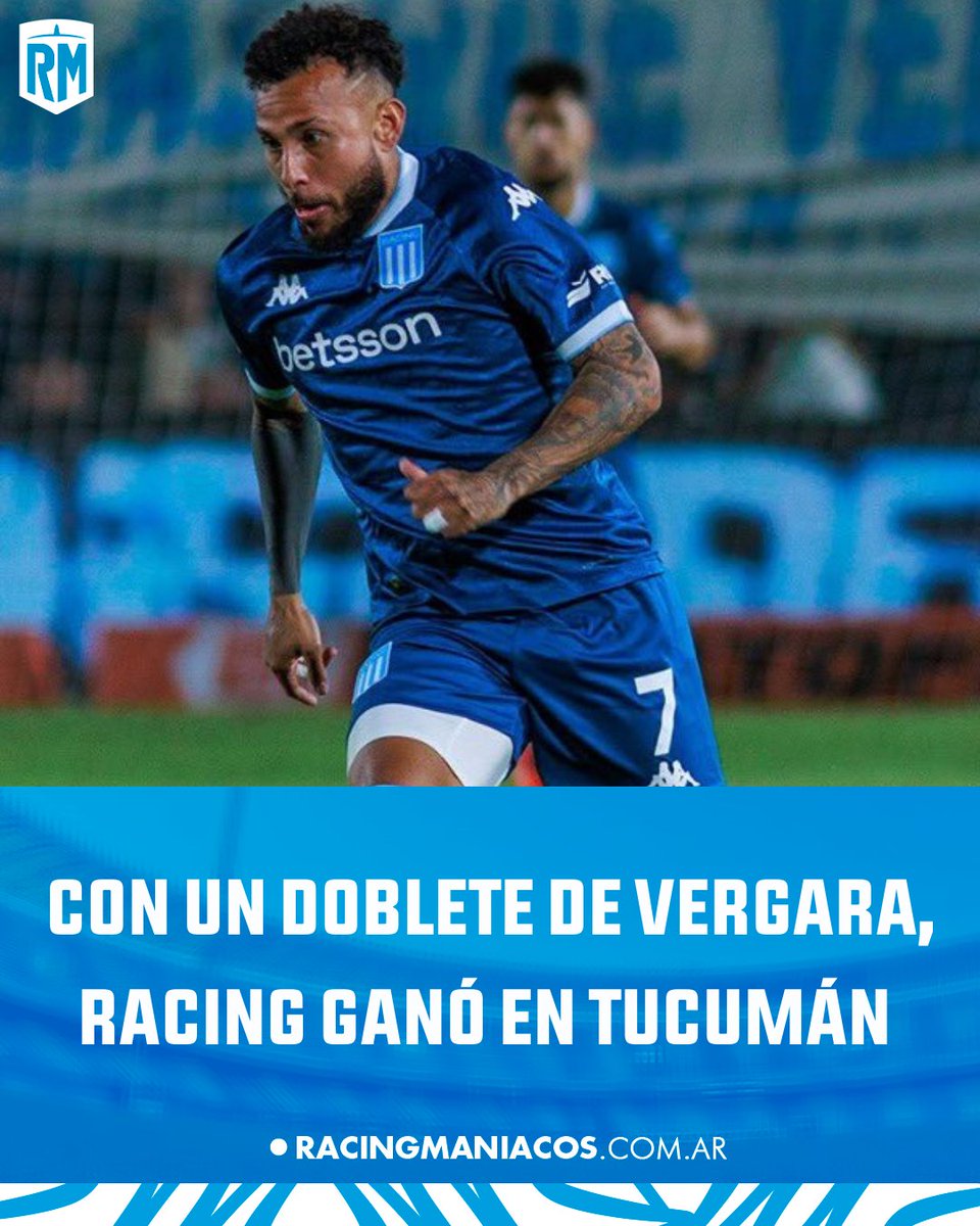 TRIUNFO EN TUCUMÁN ✅

👉#Racing derrotó 3️⃣-0️⃣ a #AtléticoTucumán por la fecha 8 del Torneo Apertura 🏆

⚽ Vergara (x2) / Solari.

¡¡VAMOS ACADEMIA!! 💪🎓💙