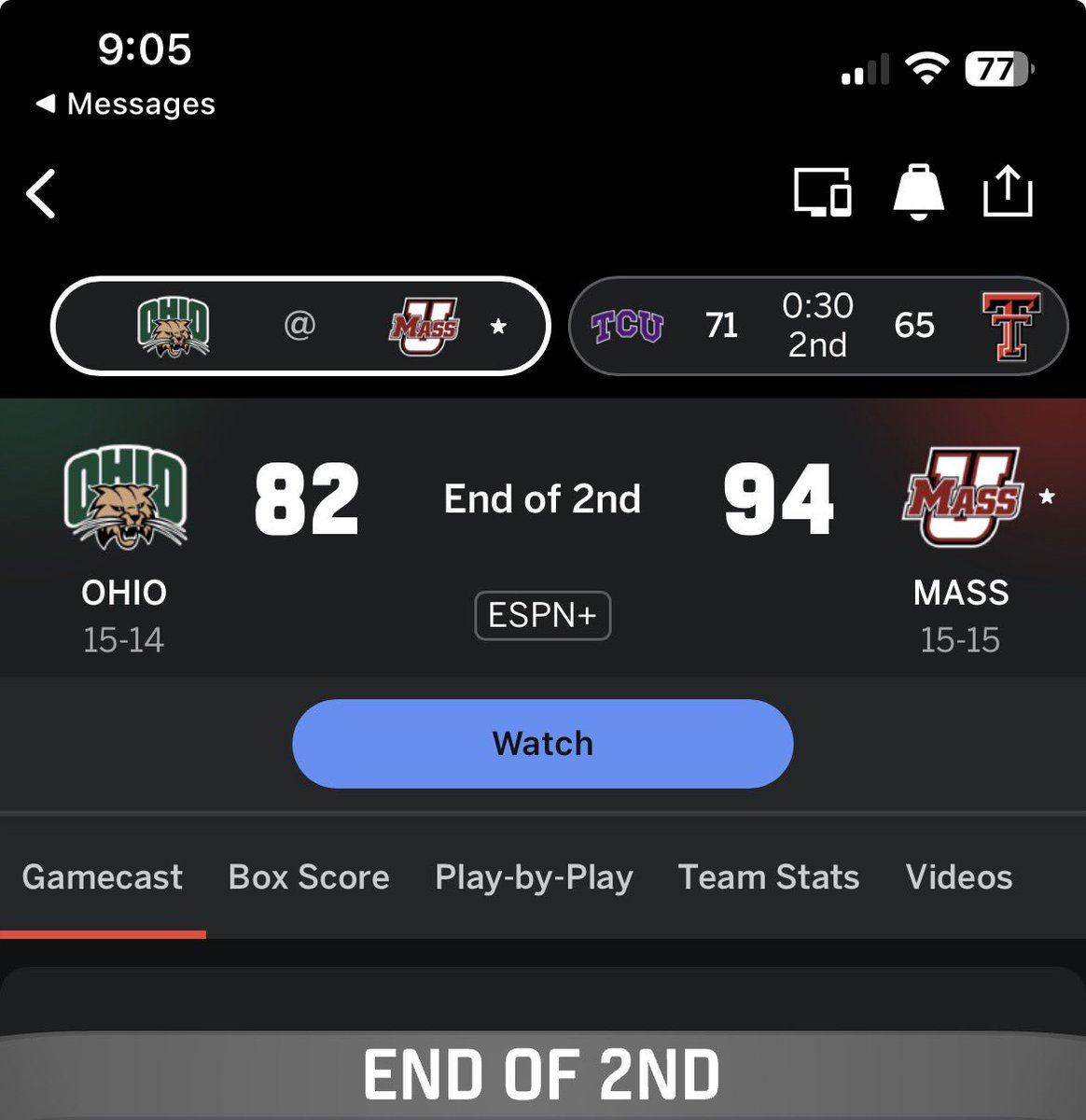 Congratulations to the UMass Men’s bball squad. It was an absolute must win night and they did it. We’ll see you in Cleveland gentleman, a I’ll be here waiting  🫡