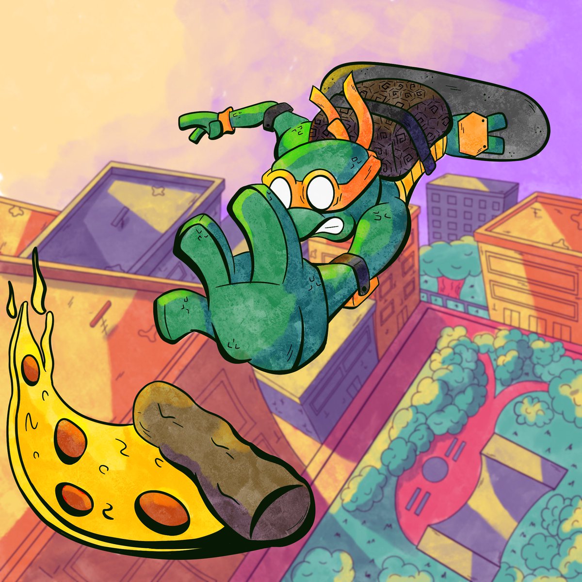 Blaster_44's tweet photo. I call this trick “Reach for the pizza” 🍕 🐢🥷

#tmn #fanart #ArtistOnX #digitalart https://t.co/u5C6RtmUQ6