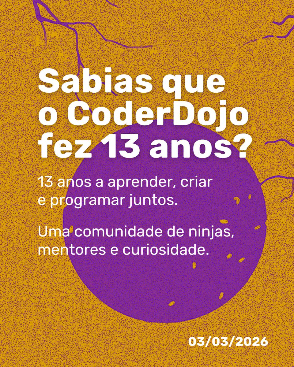 CoderDojoBraga's tweet photo. O CoderDojo celebra 13 anos! 🎉

Ao longo destes anos, muitos ninjas tiveram a oportunidade de descobrir o mundo da programação.
Obrigado a todos os ninjas, mentores e à comunidade que fazem parte desta jornada. 💜
Que venham muitos mais anos de CoderDojo Braga! https://t.co/xbnAd7HxuM