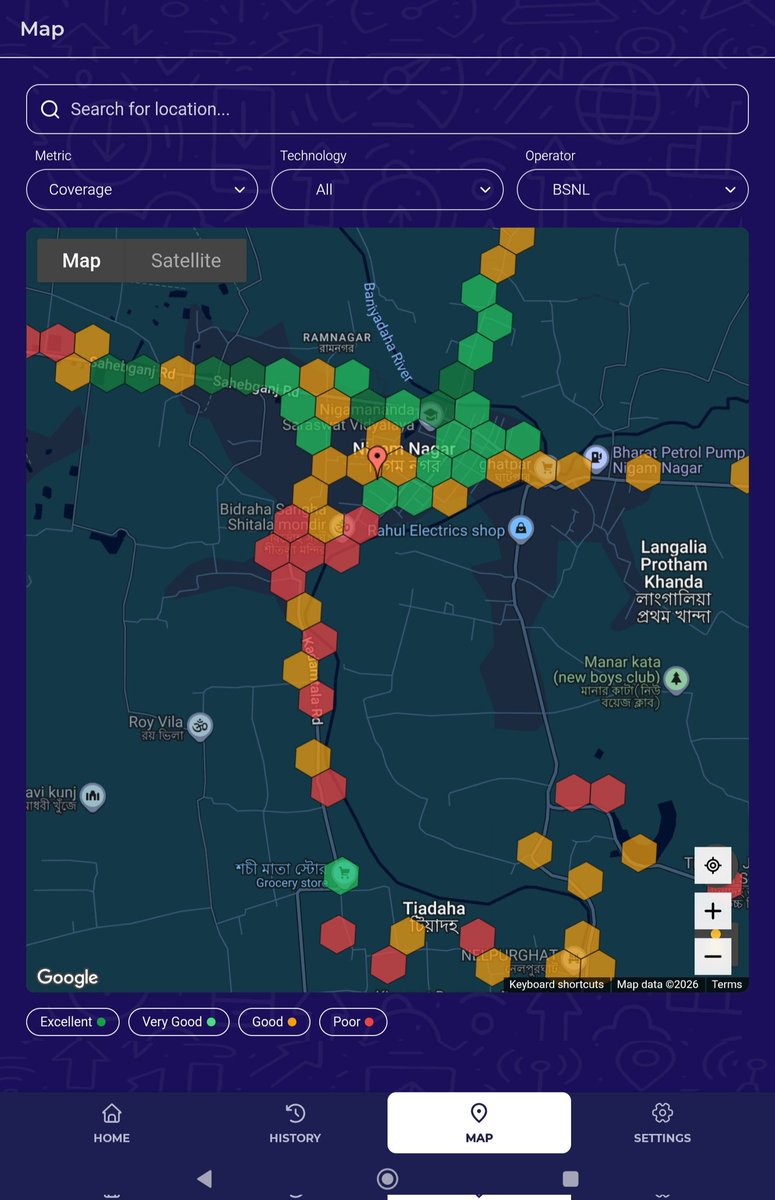 MrDebarshi's tweet photo. Indian government internet speed test app @TRAIMYSPEED it's so cool. After the Speed test app shows what your internet speed is and average &amp; that results also shows to the map permanently. #TRAIMYSPEED
App link below: 
https://t.co/S9FroMTG4R https://t.co/ARkJMJ5Q8A