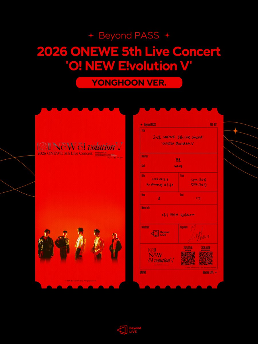 Beyond LIVE - 2026 ONEWE 5th Live Concert ‘O! NEW E!volution Ⅴ’

🪐D-3🪐

🎫Beyond PASS
; ONEWE

🎬Director 용훈

“다시 만나서 반가워💗”

📂원본 다운로드
🪐bit.ly/beyond_yh
🪐bit.ly/beyond_ow

📆Re-Streaming
[2/8] 3/8(SUN) 5PM (KST)
* Re-Streaming은 미공개 합주