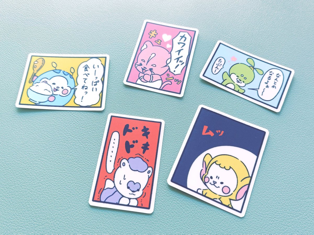 hoshihagure's tweet photo. つい色々な場所に貼りたくなる、コミック風ステッカーができました！
イベントにて5枚セットで販売します🙌

・TOKYOハンドメイド祭
【出店日】3月22日（日）
【時間】11:00〜16:30
【場所】東京都立産業貿易センター浜松町館 3F展示室
【入場料】無料
【ブース番号】発表待ち https://t.co/euGAGI4ncI